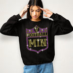 Minnesota Rhinestone Football Shield Design Shirt: Game Day Tee