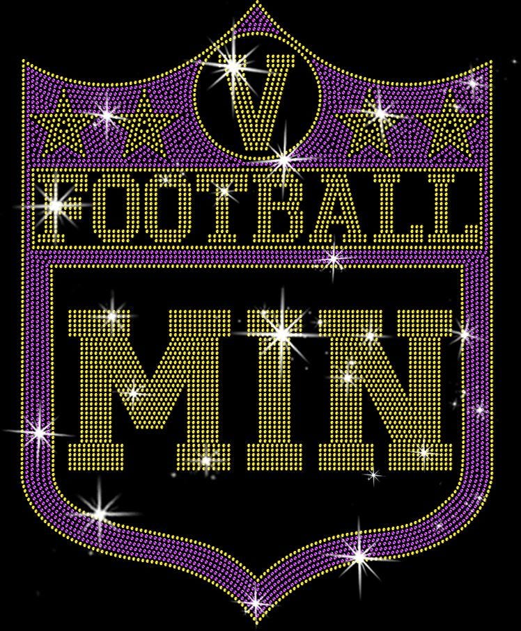 Minnesota Rhinestone Football Shield Design Shirt: Game Day Tee