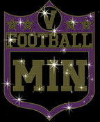Minnesota Rhinestone Football Shield Design Shirt: Game Day Tee