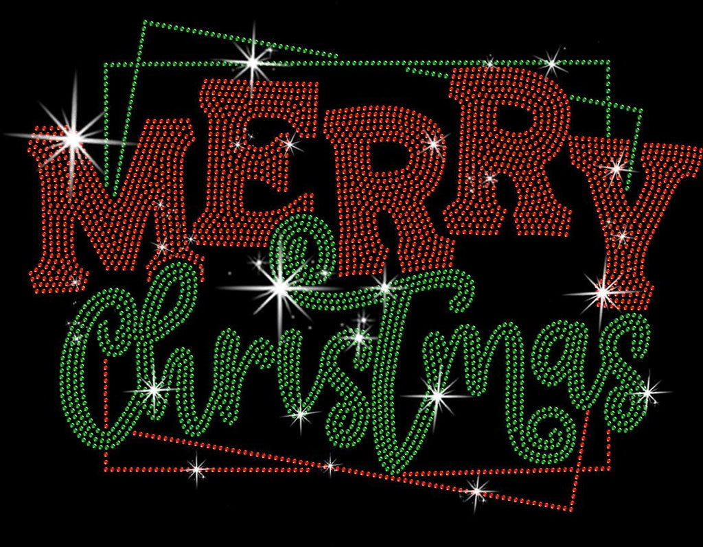 Merry Christmas Rhinestone Shirt: Trendy Xmas Bling Outfit