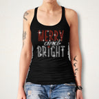 Merry and Bright Rhinestone Shirt: Family Christmas Bling Tee