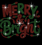 Merry and Bright Rhinestone Christmas Shirt: Christmas Lights Sparkle Sweatshirt