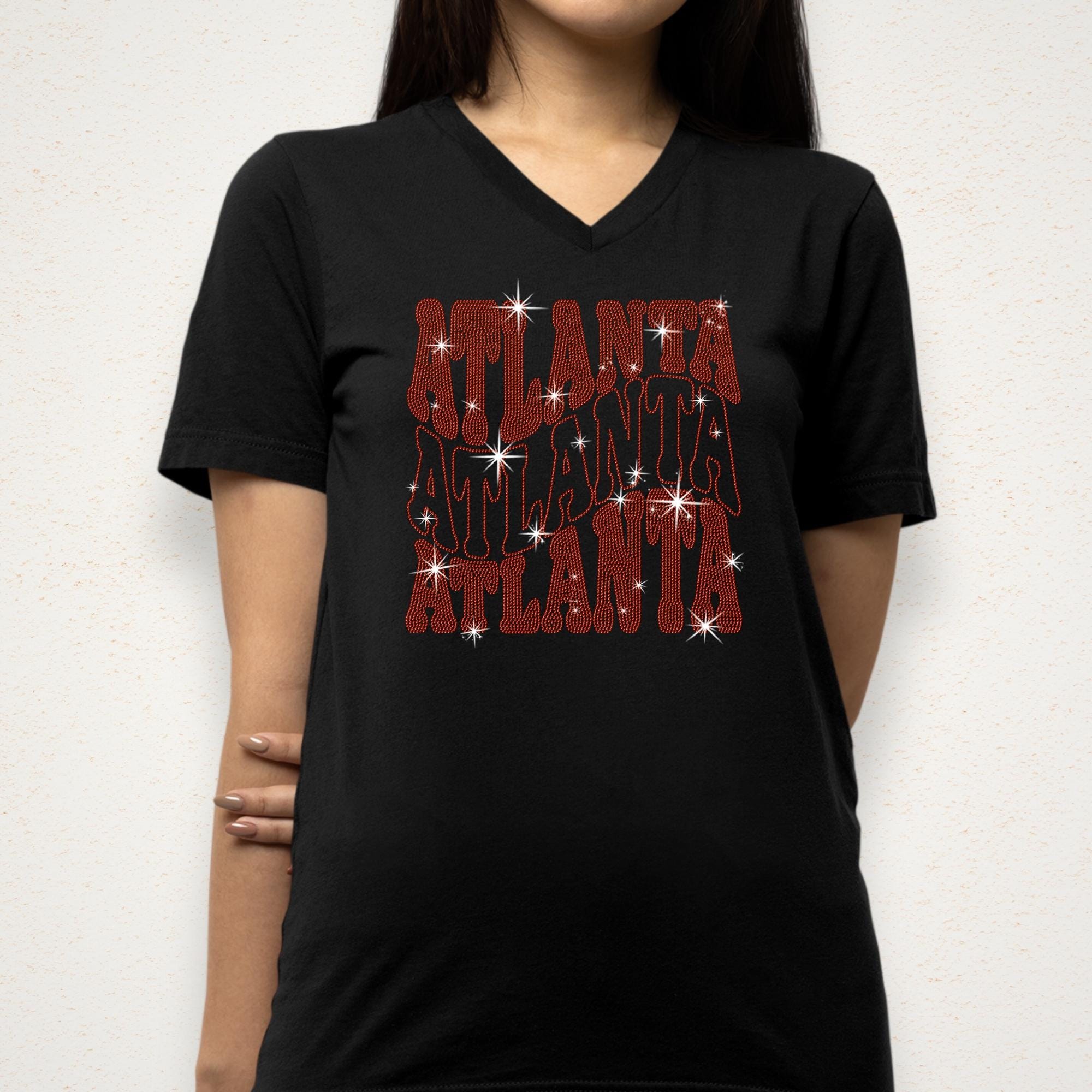 Atlanta Rhinestone Shirt: Bling Football Team Fans T-Shirt