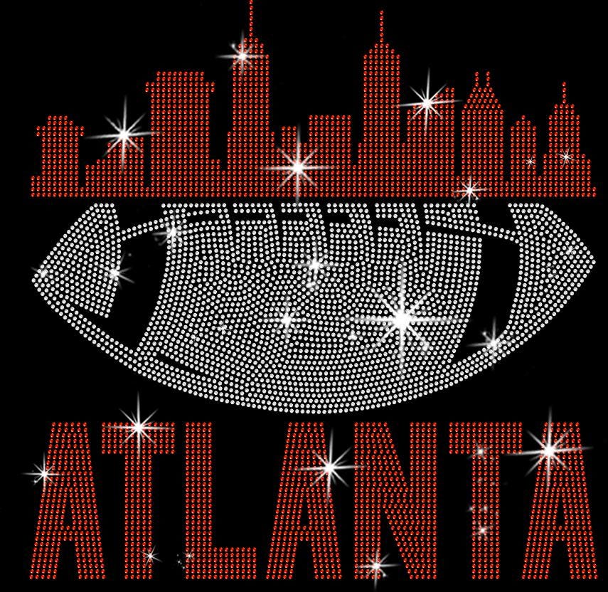Atlanta Rhinestone Shirt, Atlanta Football Fans Top, Bling Football Team Sparkle Tee, Eye-Catching Design for Game Day, Gift for Her