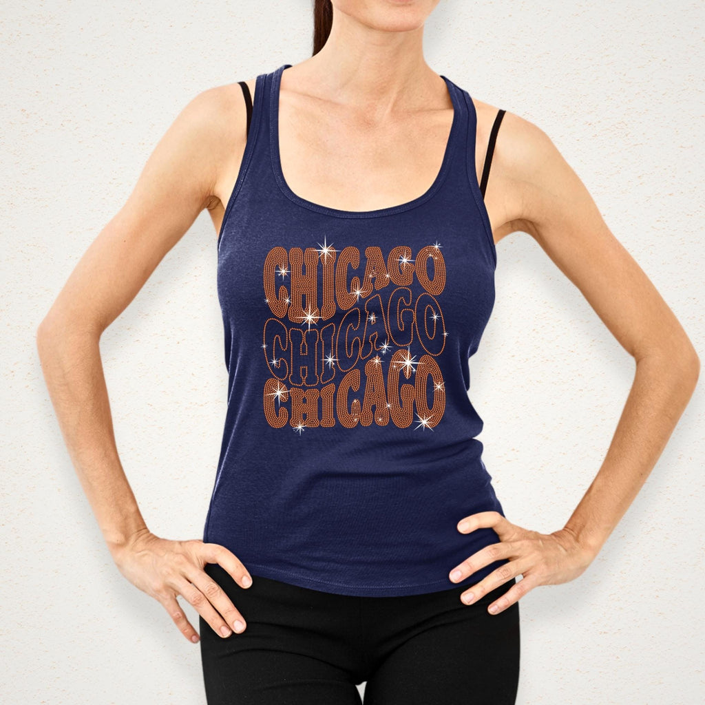 Chicago Rhinestone Shirt: Unique Football Team T-Shirt