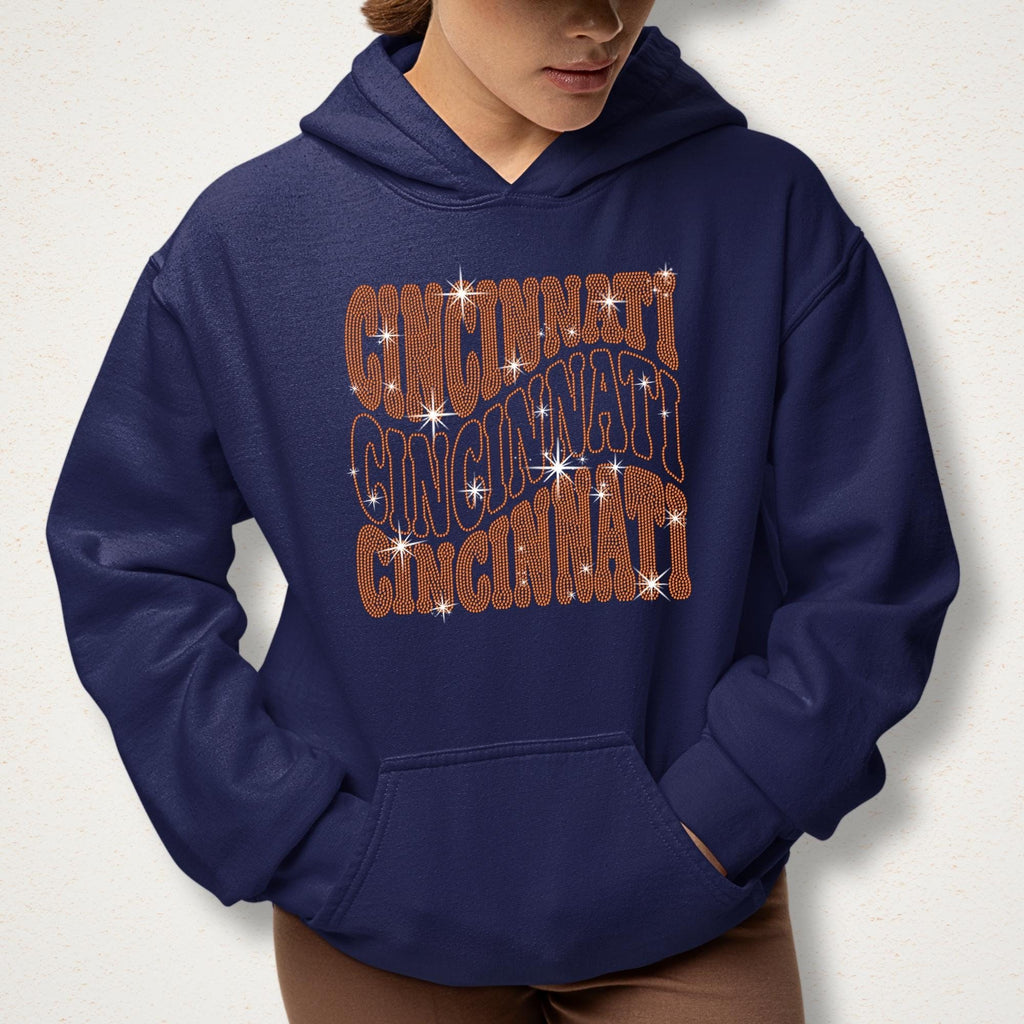 Cincinnati Rhinestone Shirt: Tailgating Game Day Football Sparkle Tee
