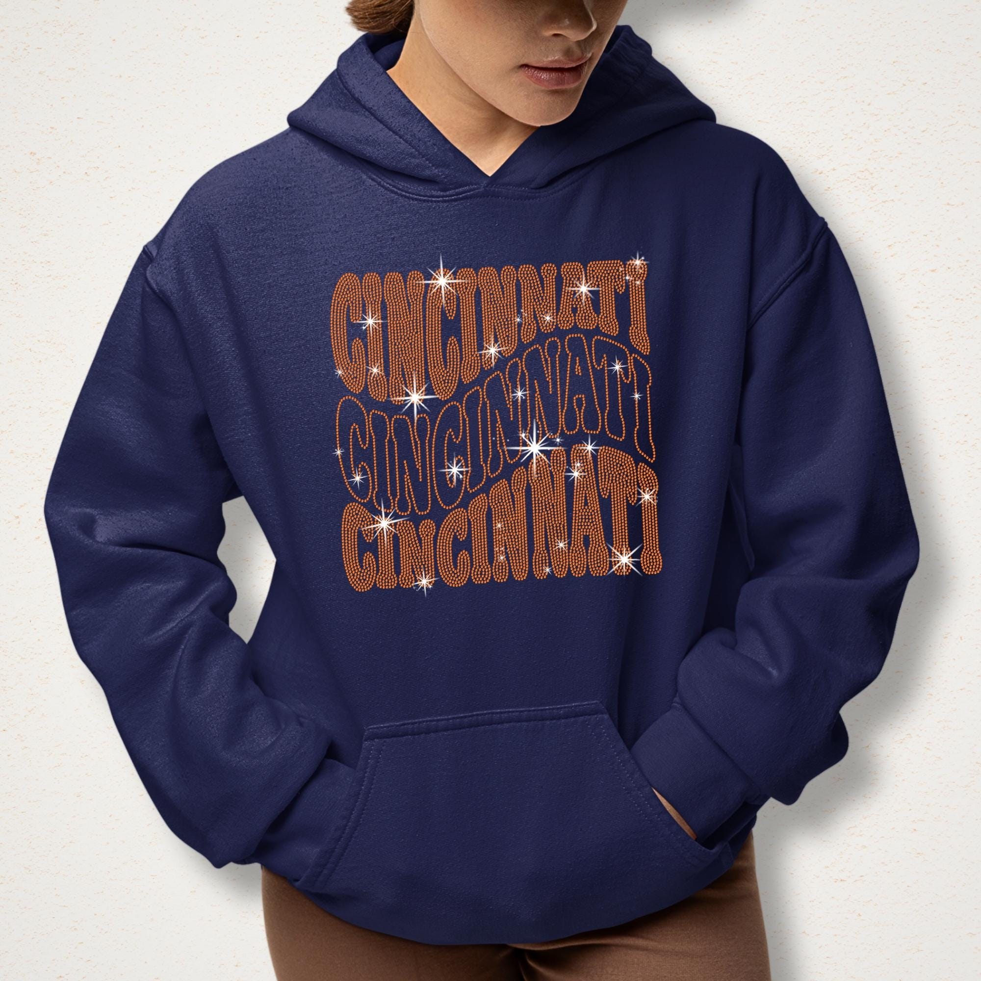 Cincinnati Rhinestone Shirt: Tailgating Game Day Football Sparkle Tee