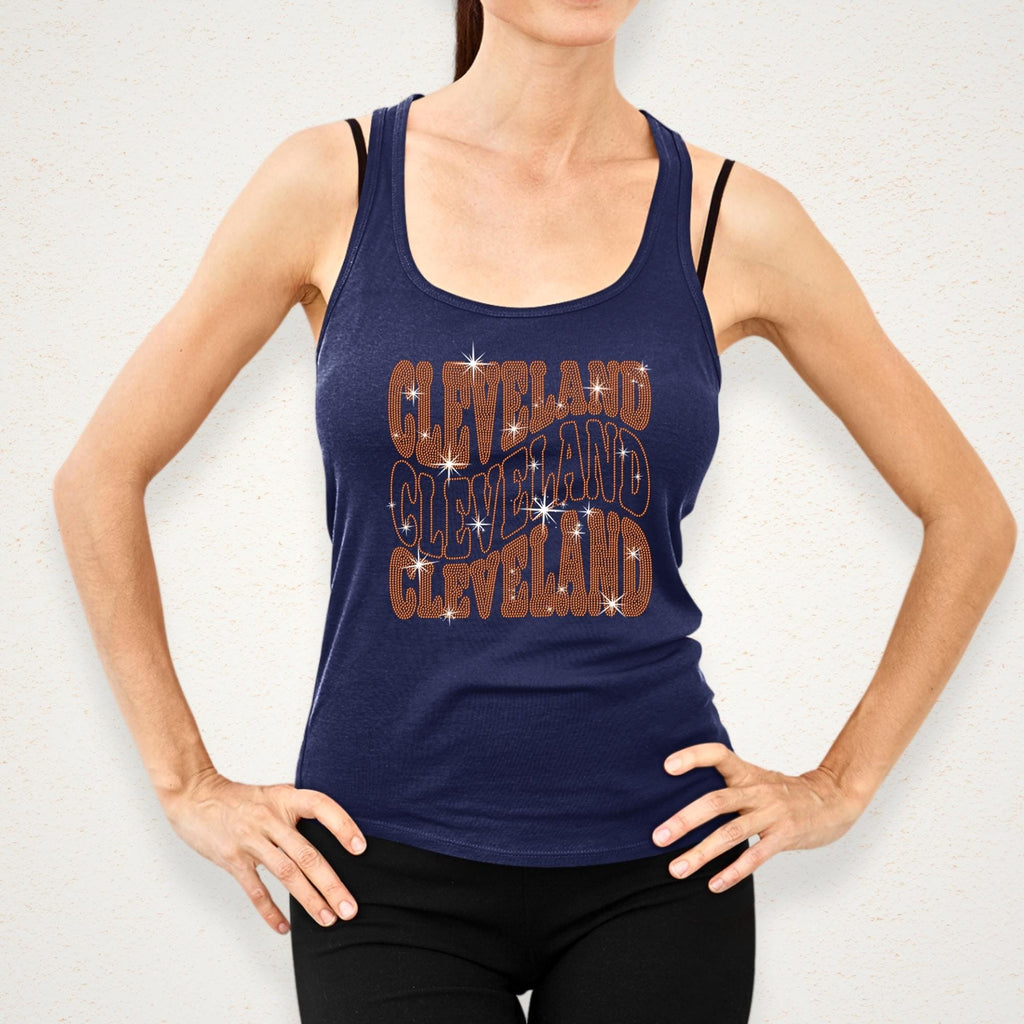 Cleveland Rhinestone Shirt: Sparkling Style Football Tee