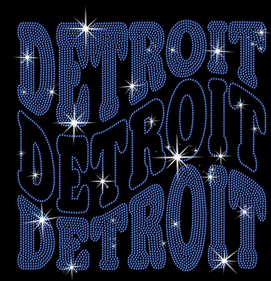 Detroit Rhinestone Shirt: Tailgate Sunday Sports Tee Shirt for Game Day