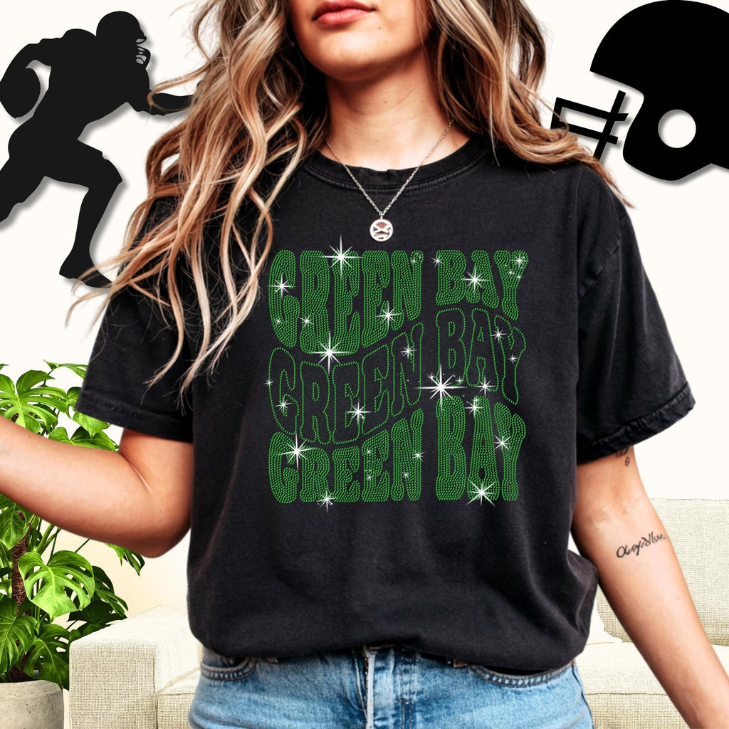 Green Bay Rhinestone Shirt: Unique Sports Fan T-shirt