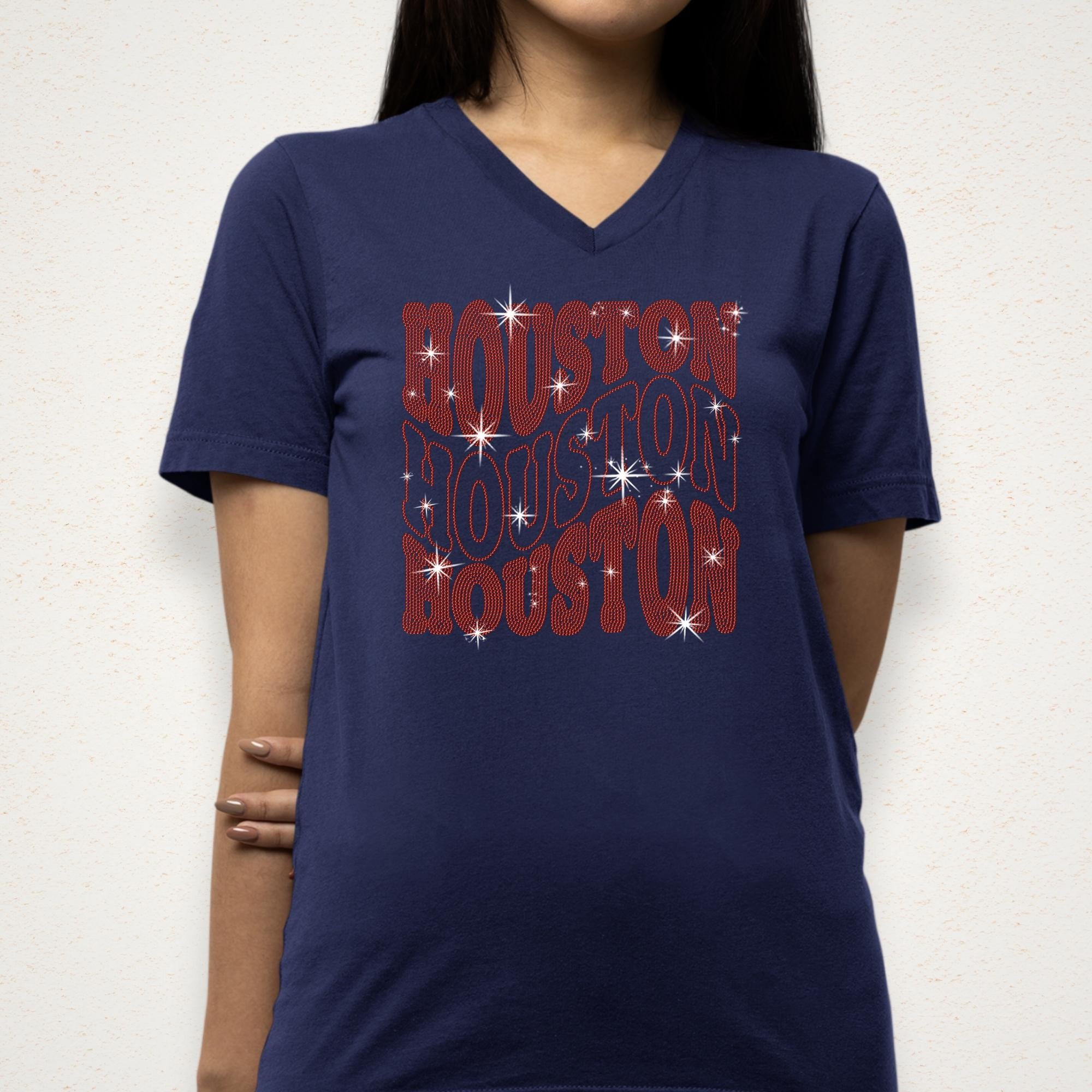 Houston Rhinestone Shirt: Trendy Team Fans Shirt for Game Day Secondary image