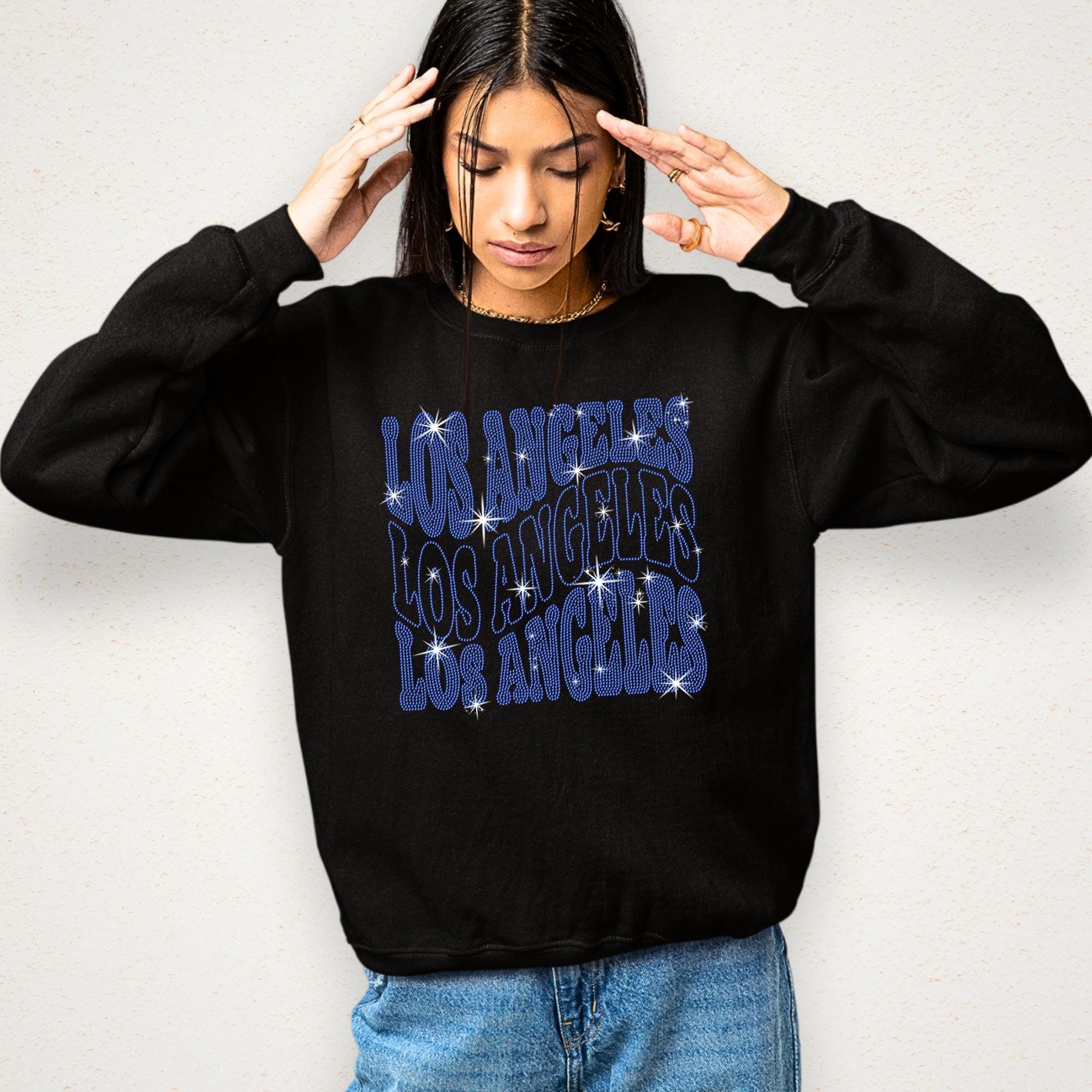 Los Angeles Rhinestone Shirt: Sparkling Football Team Fan Tee