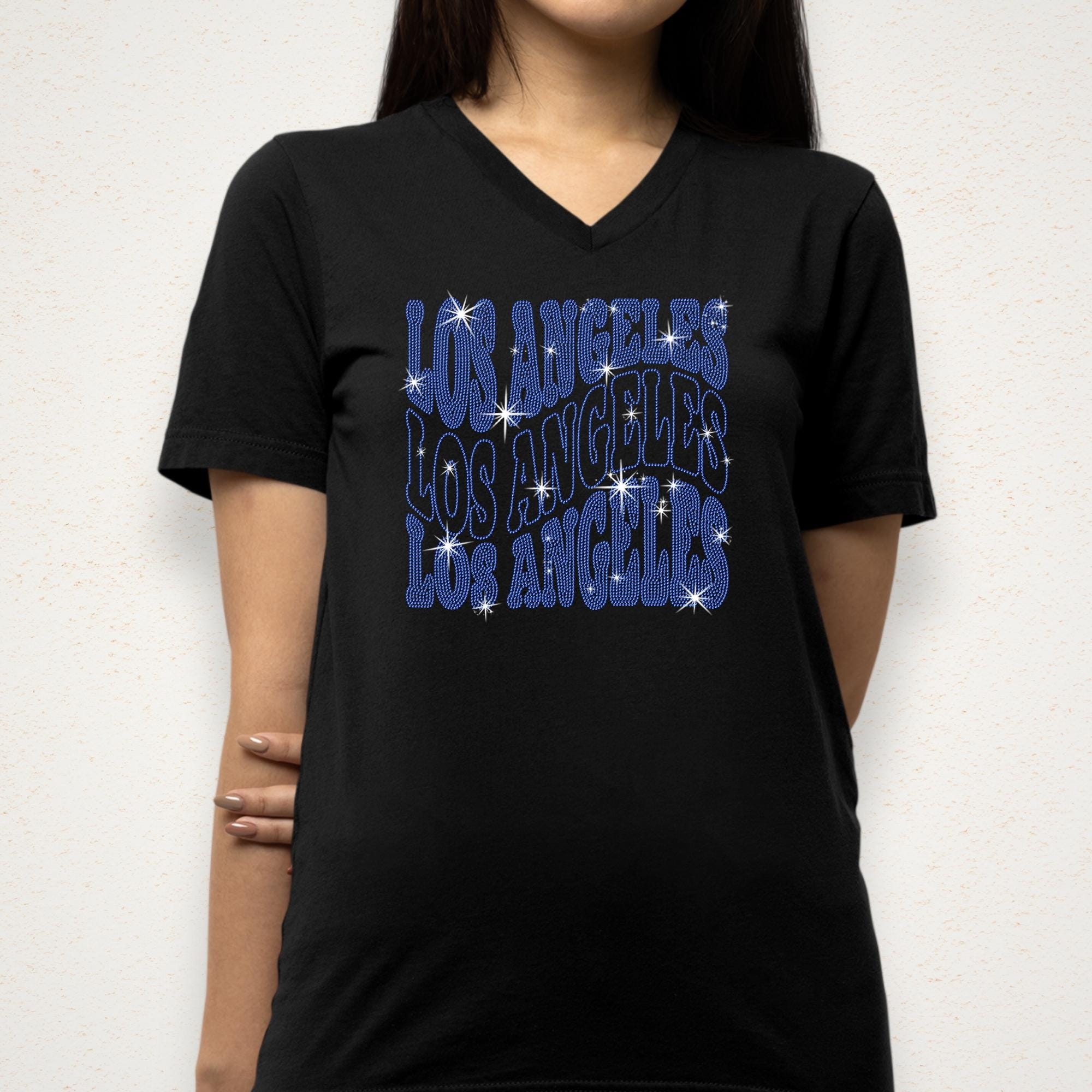 Los Angeles Rhinestone Shirt: Sparkling Football Team Fan Tee