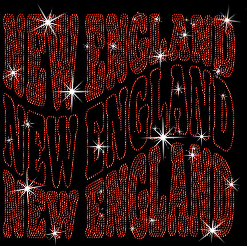 New England Rhinestone Shirt: Bling Football Game Day Fans Tee