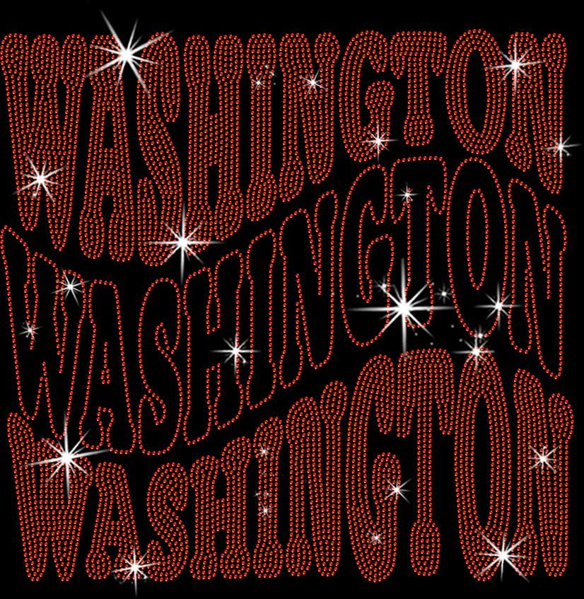Washington Rhinestone Shirt: Sunday Day Football Match Bling Tee