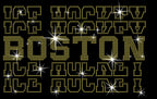 Boston Ice Hockey Rhinestone Shirt: Bling Hockey Game Day Apparel