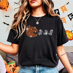 Halloween Pumpkin Rhinestone Shirt with Funny Ghosts : Spooky T-Shirt