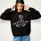 Rhinestone Skeleton Sparkle Shirt: Halloween Gothic Outfit