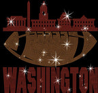 Washington Rhinestone Football Fan Shirt: Eye-Catching Game Day Tee