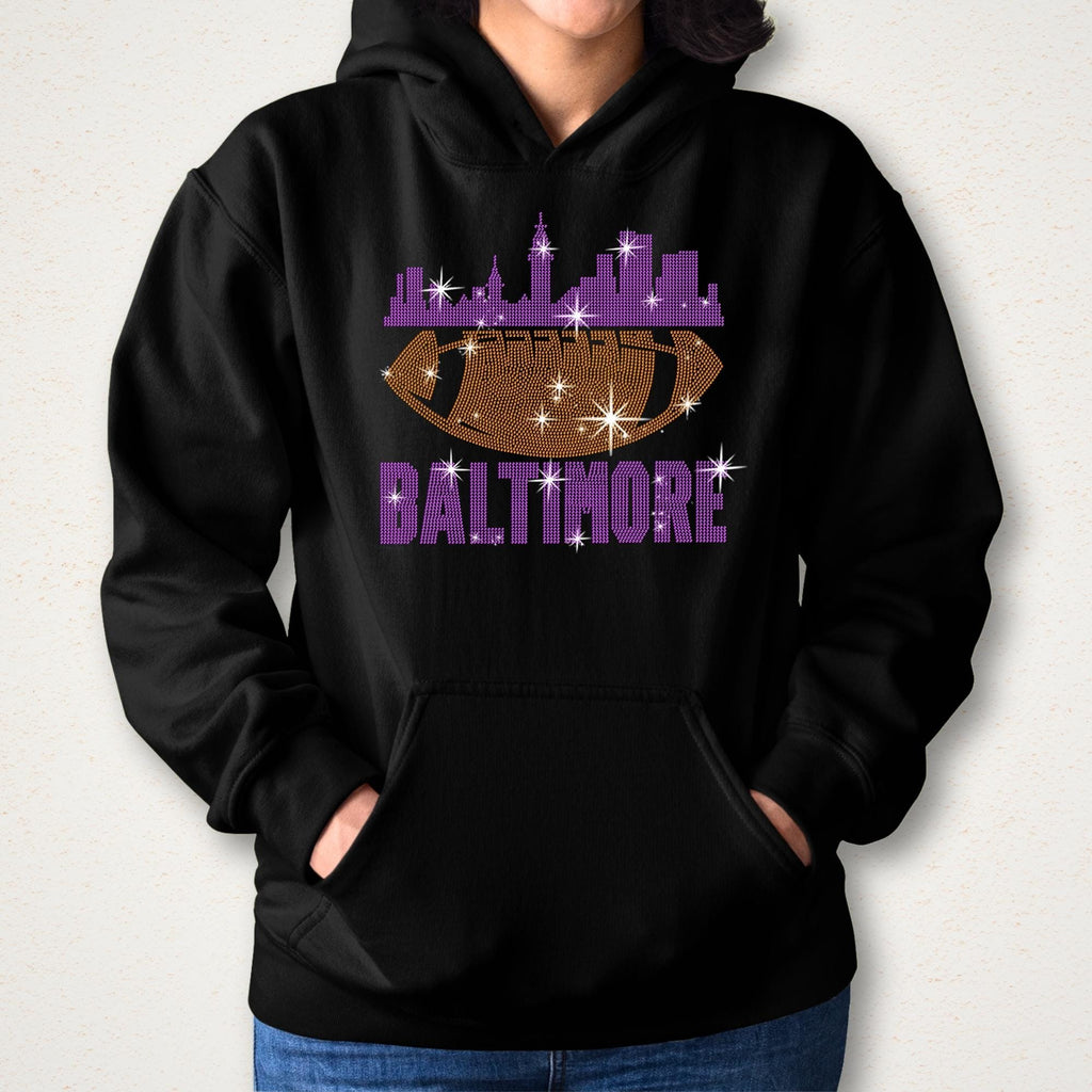 Baltimore Rhinestone Football Shirt: Sparkly Game Day Tee