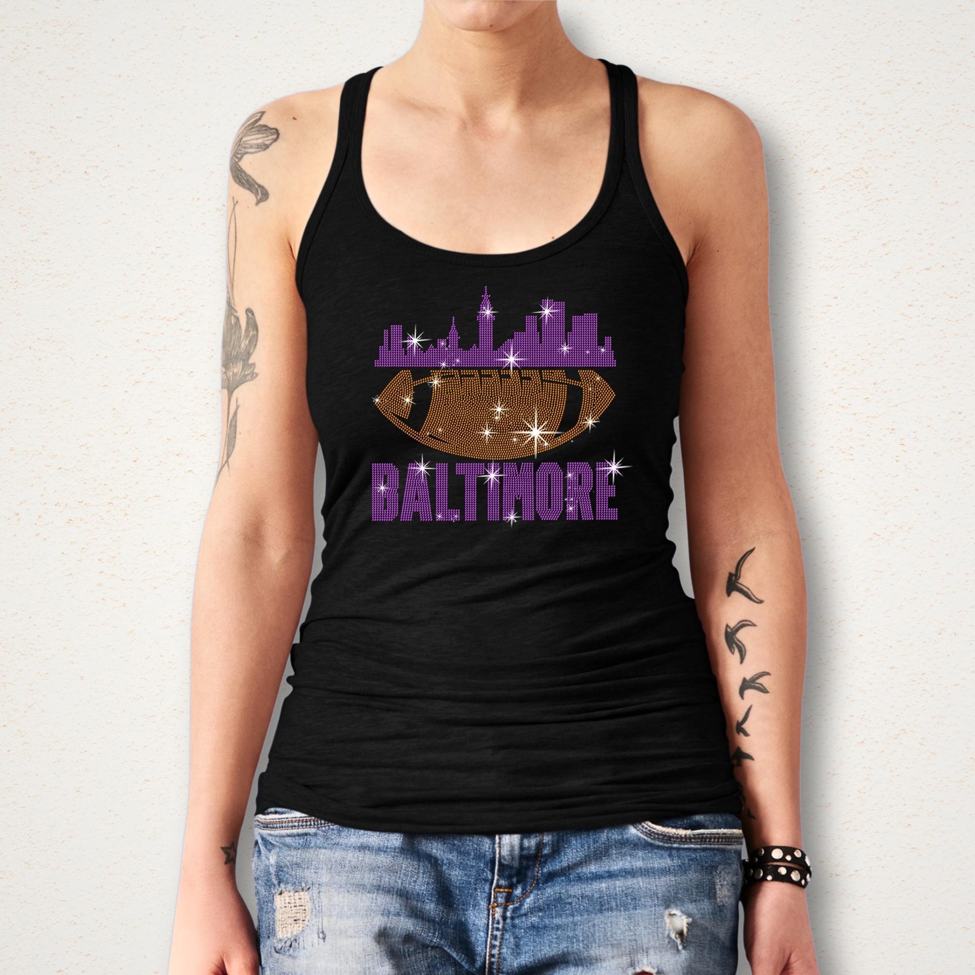 Baltimore Rhinestone Football Shirt: Sparkly Game Day Tee Secondary image