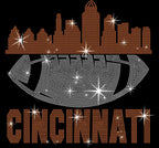Cincinnati Rhinestone Football Shirt: Game Day Tee, Trendy Fan Style