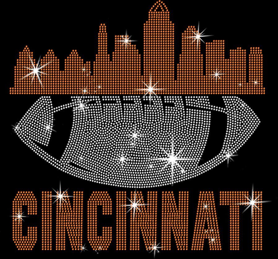 Cincinnati Rhinestone Football Shirt: Game Day Tee, Trendy Fan Style