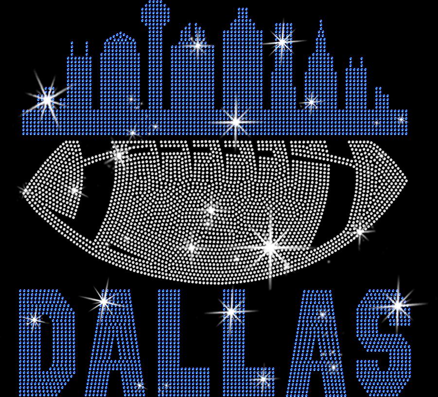 Dallas Rhinestone Football Tee: Shiny Game Day Fan Shirt