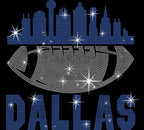 Dallas Rhinestone Football Tee: Shiny Game Day Fan Shirt
