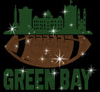Green Bay Rhinestone Football Shirt: Sparkling Game Day Tee