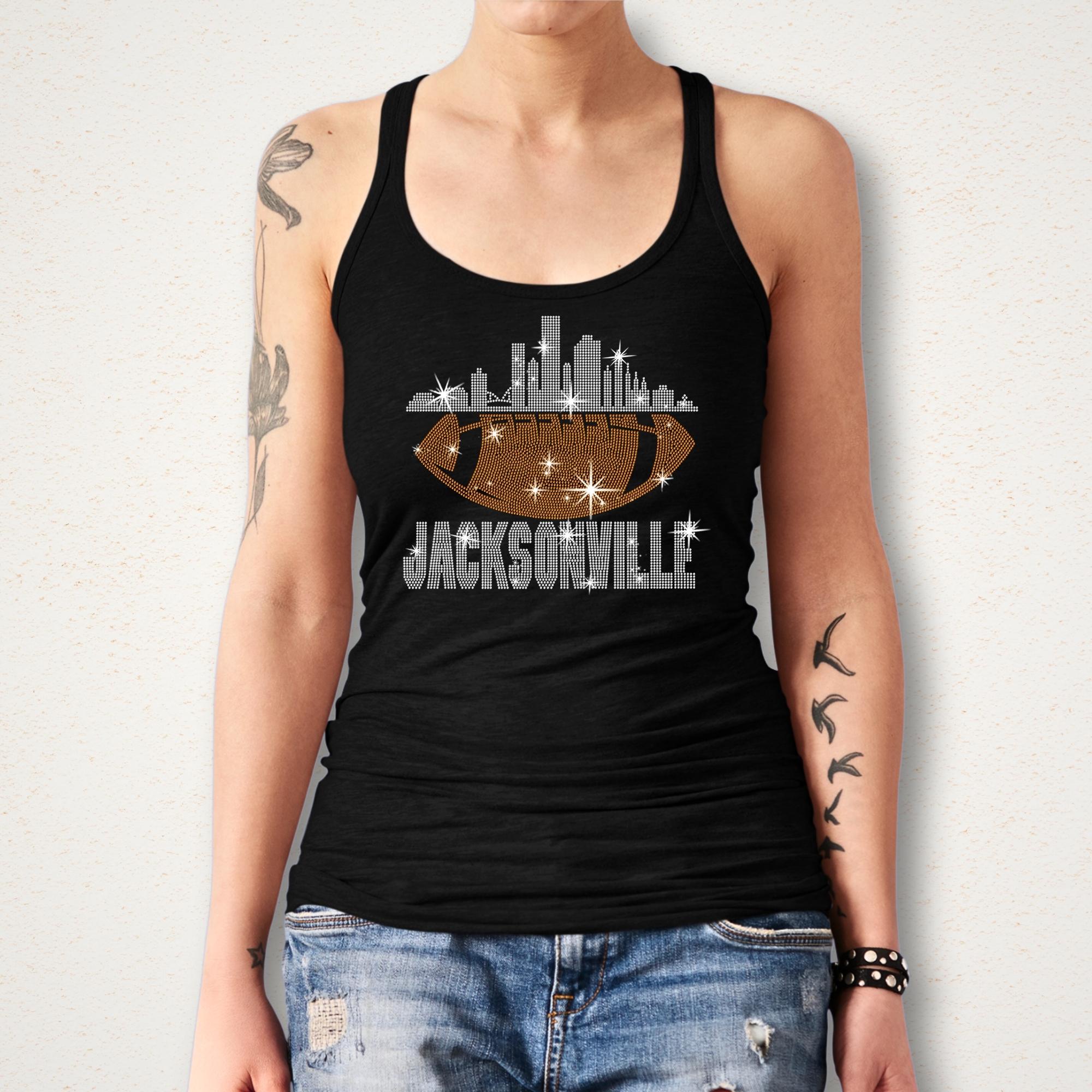 Jacksonville Rhinestone Football Shirt: Game Day Tee