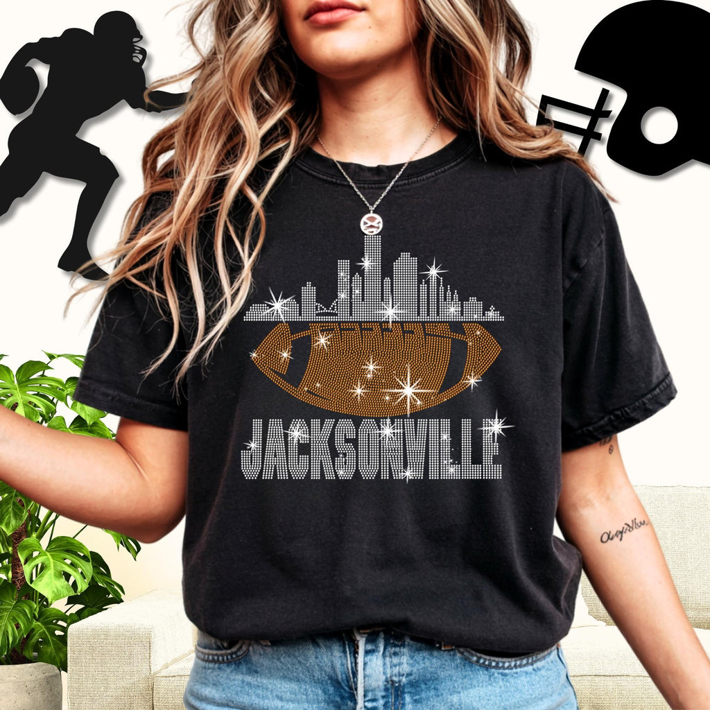 Jacksonville Rhinestone Football Shirt: Game Day Tee
