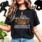 Jacksonville Rhinestone Football Shirt: Game Day Tee