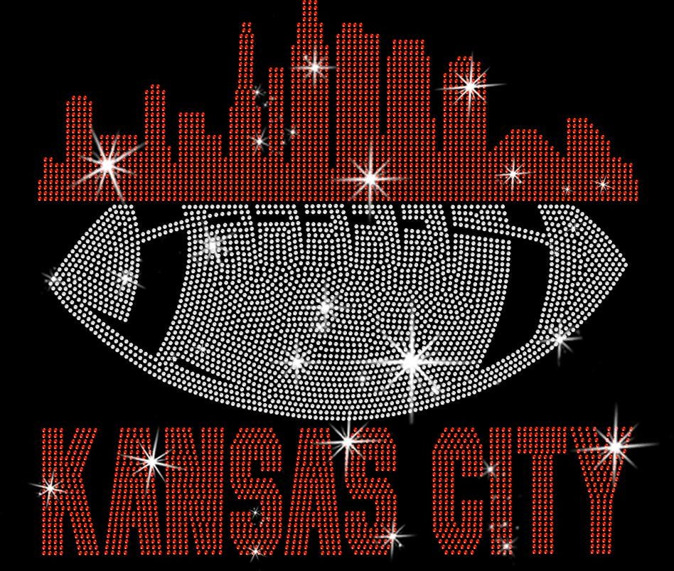 Kansas City Rhinestone Football Shirt: Sparkling Game Day Tee
