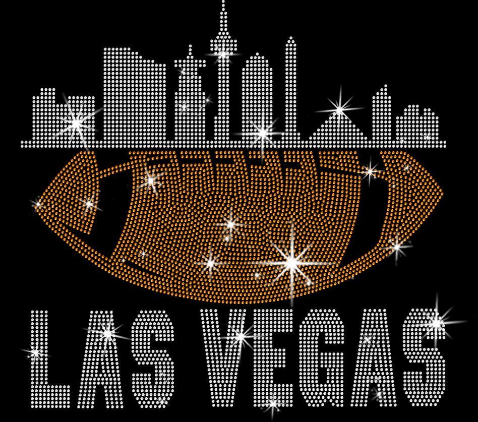 Las Vegas Rhinestone Football Shirt: Trendy Game Day Tee