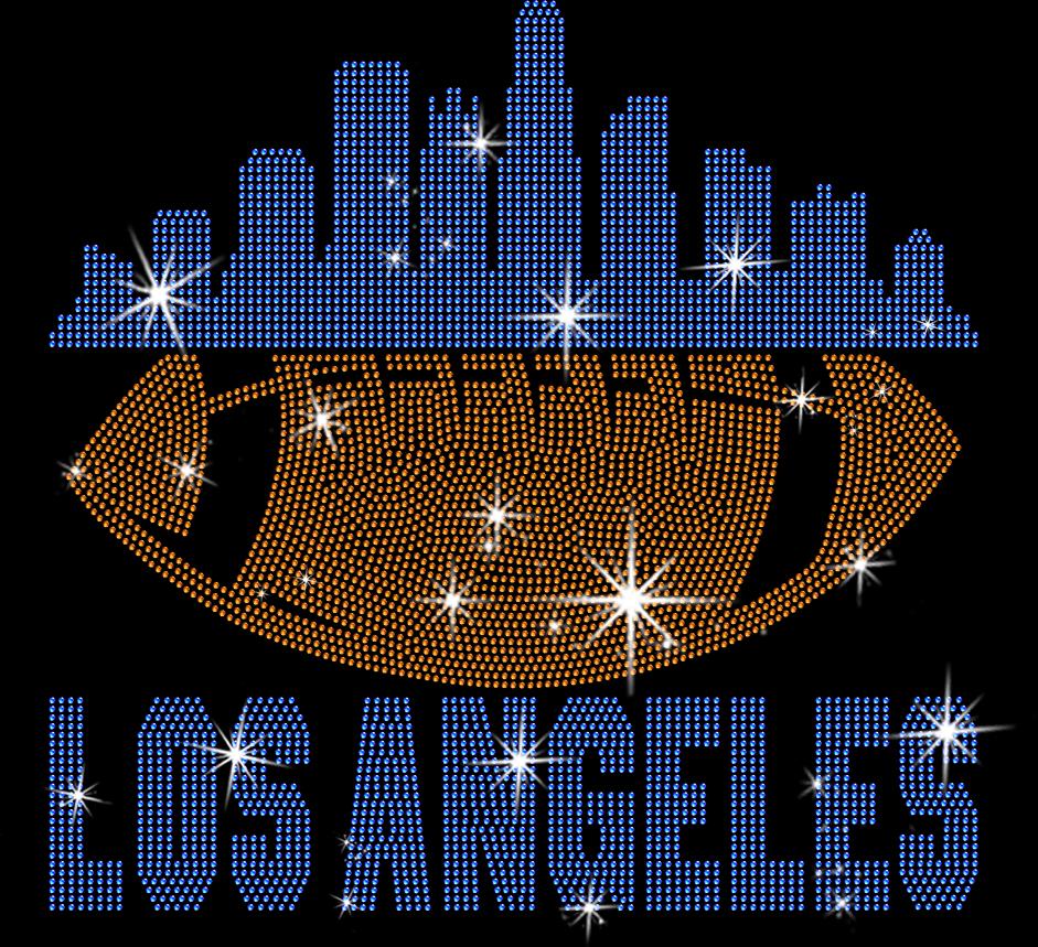 Los Angeles Rhinestone Football Shirt: Sparkly Game Day Tee