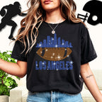 Los Angeles Rhinestone Football Shirt: Sparkly Game Day Tee