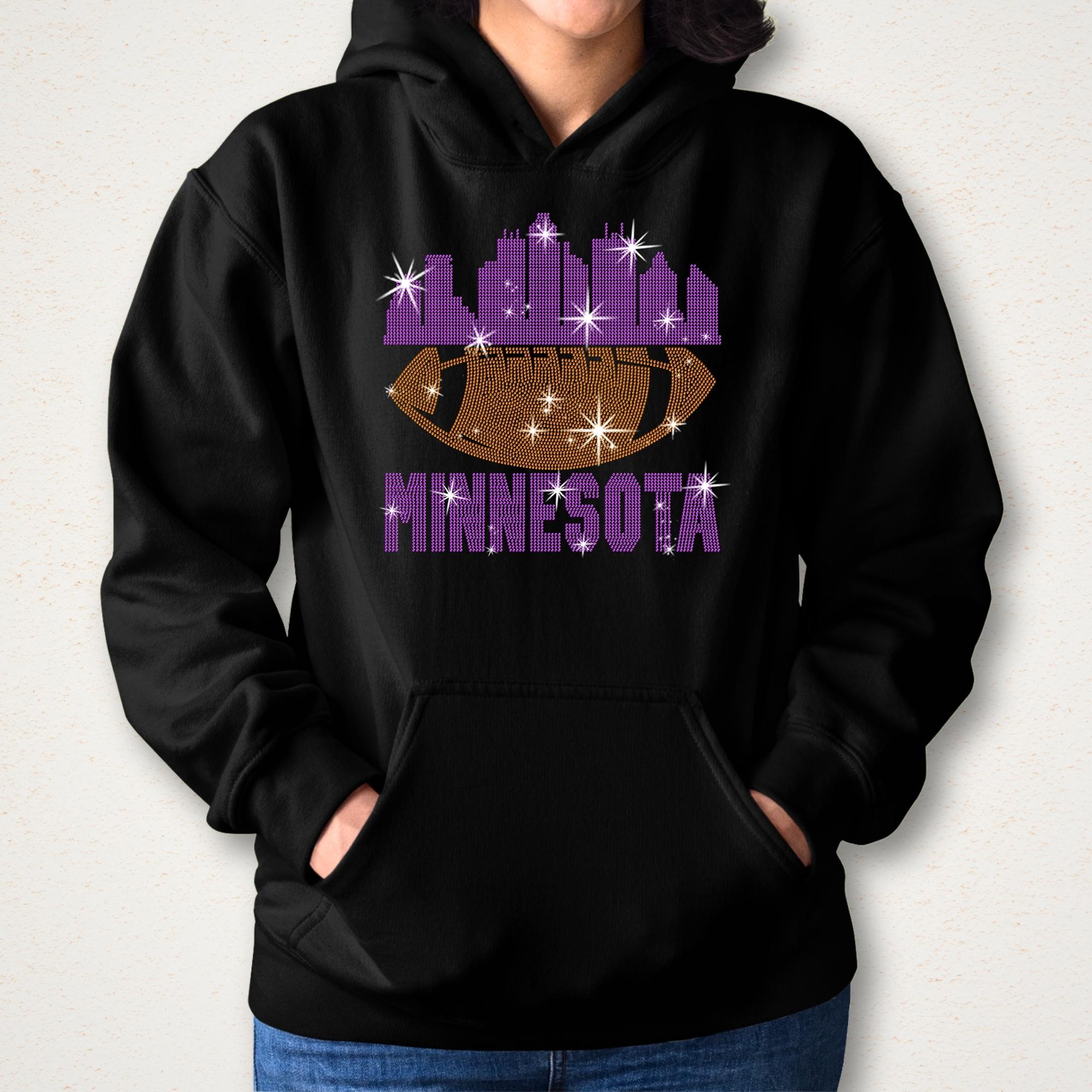 Minnesota Rhinestone Football Shirt: Game Day Tailgate Tee