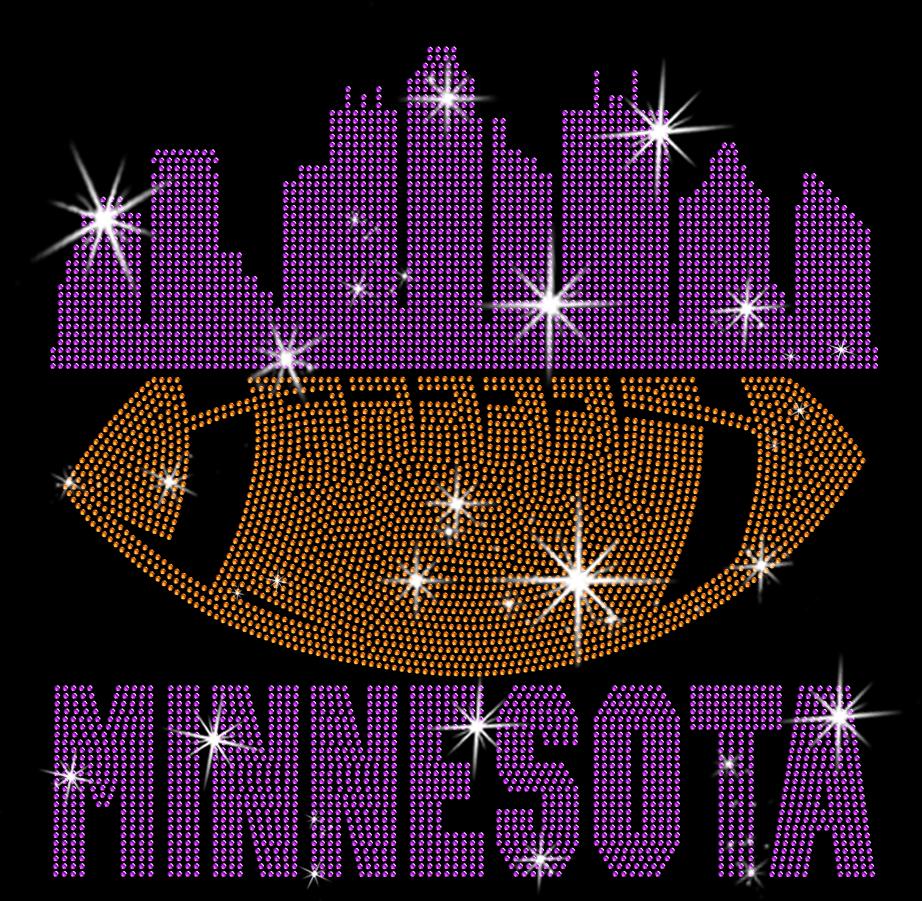 Minnesota Rhinestone Football Shirt: Game Day Tailgate Tee