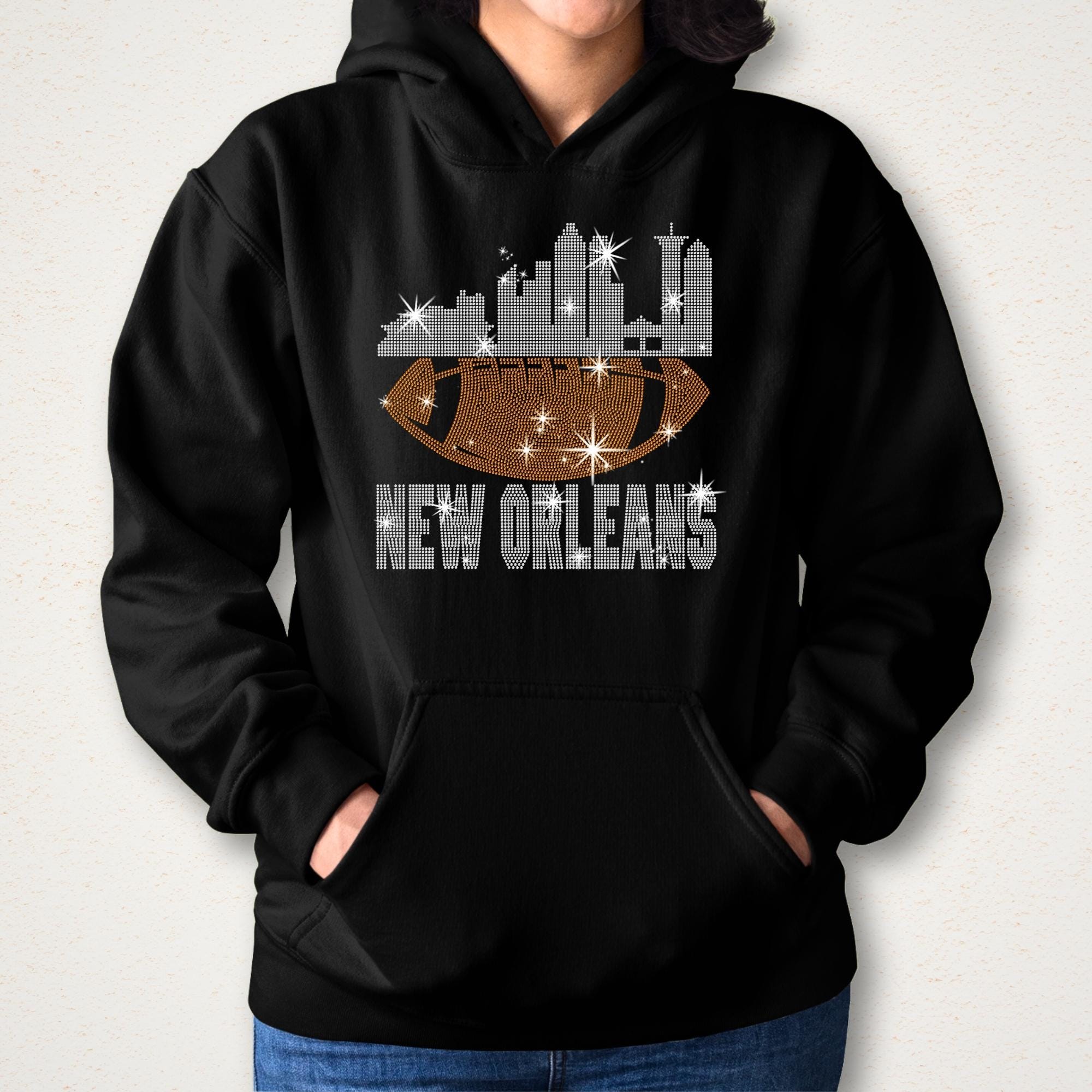 New Orleans Rhinestone Football Shirt: Sparkling Game Day Tee Secondary image