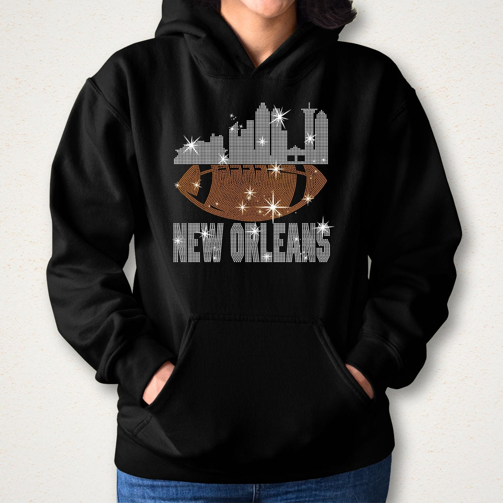 New Orleans Rhinestone Football Shirt: Sparkling Game Day Tee