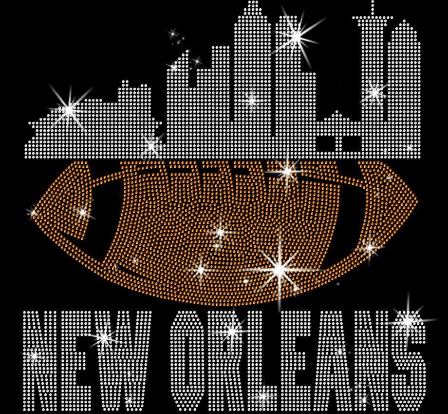 New Orleans Rhinestone Football Shirt: Sparkling Game Day Tee