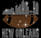 New Orleans Rhinestone Football Shirt: Sparkling Game Day Tee