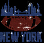 Rhinestone New York Football Fan Tee: Sparkling Game Day Shirt