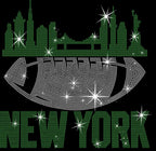 New York Football Rhinestone T-Shirt: Sparkly Game Day Tee