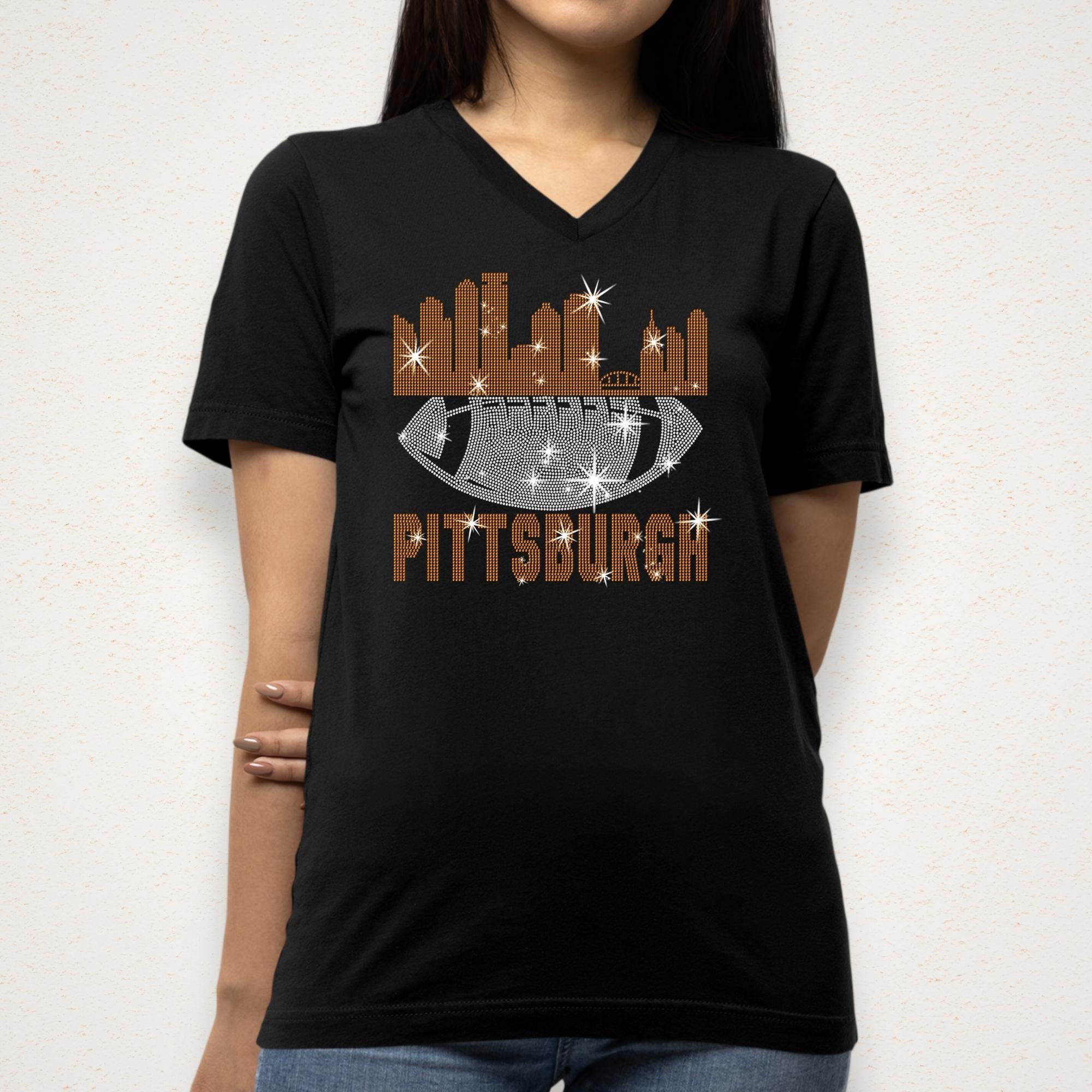 Pittsburgh Rhinestone Football Fan Shirt: Game Day Sports Tee