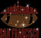 San Francisco Rhinestone Football Shirt: Game Day Bling Tee