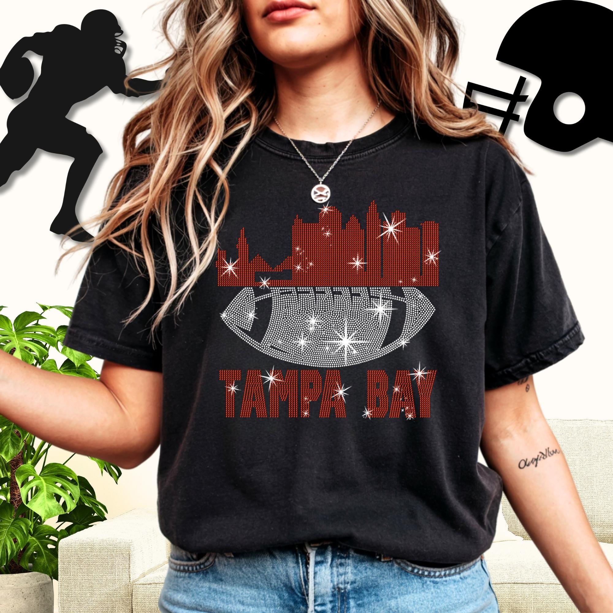 Tampa Bay Football Rhinestone Shirt: Bling Game Day Apparel Main image