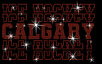 Calgary Ice Hockey Rhinestone Shirt: Hockey Team Fans Tee