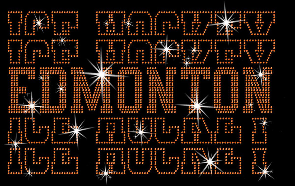 Edmonton Ice Hockey Rhinestone Shirt: Hockey Game Day Bling Tee